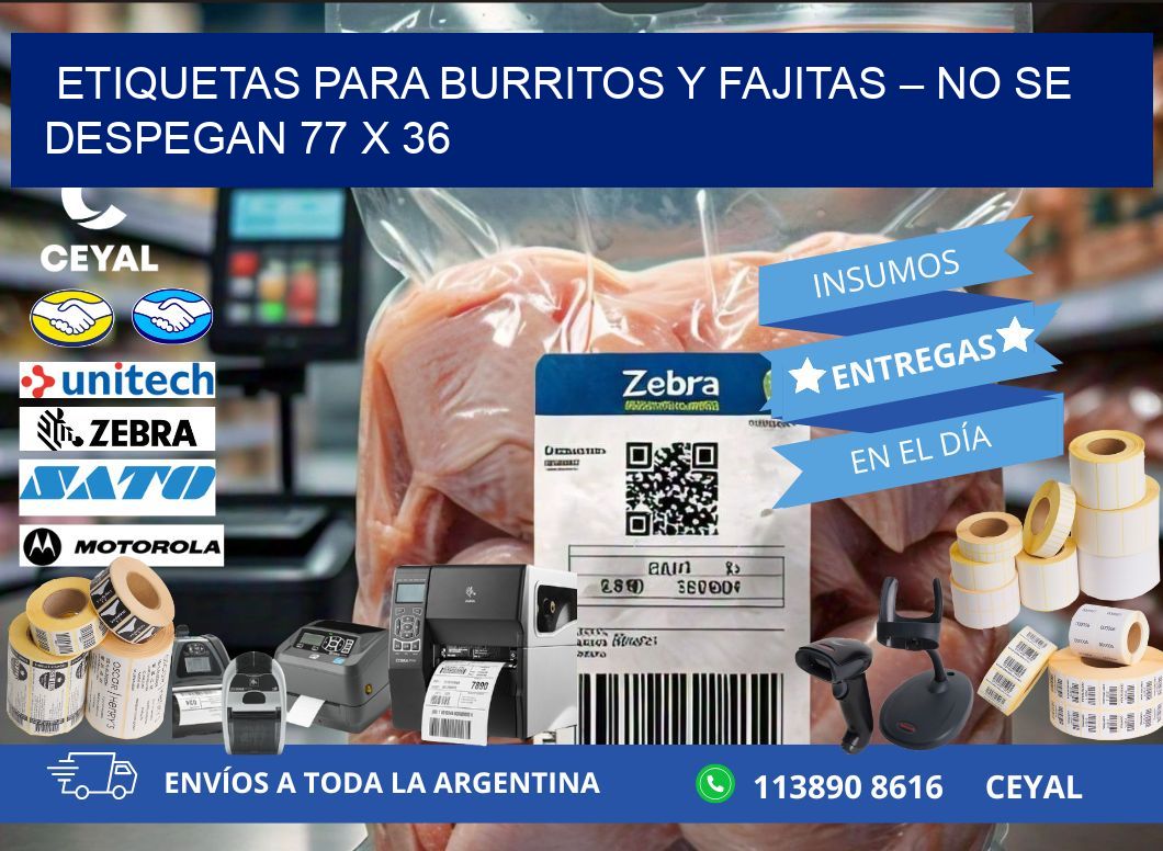 Etiquetas para burritos y fajitas – No se despegan 77 x 36