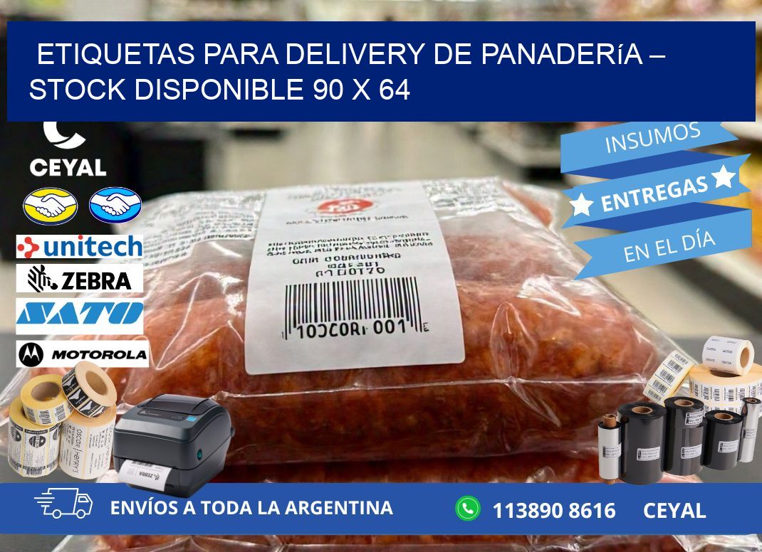 Etiquetas para delivery de panadería – Stock disponible 90 x 64