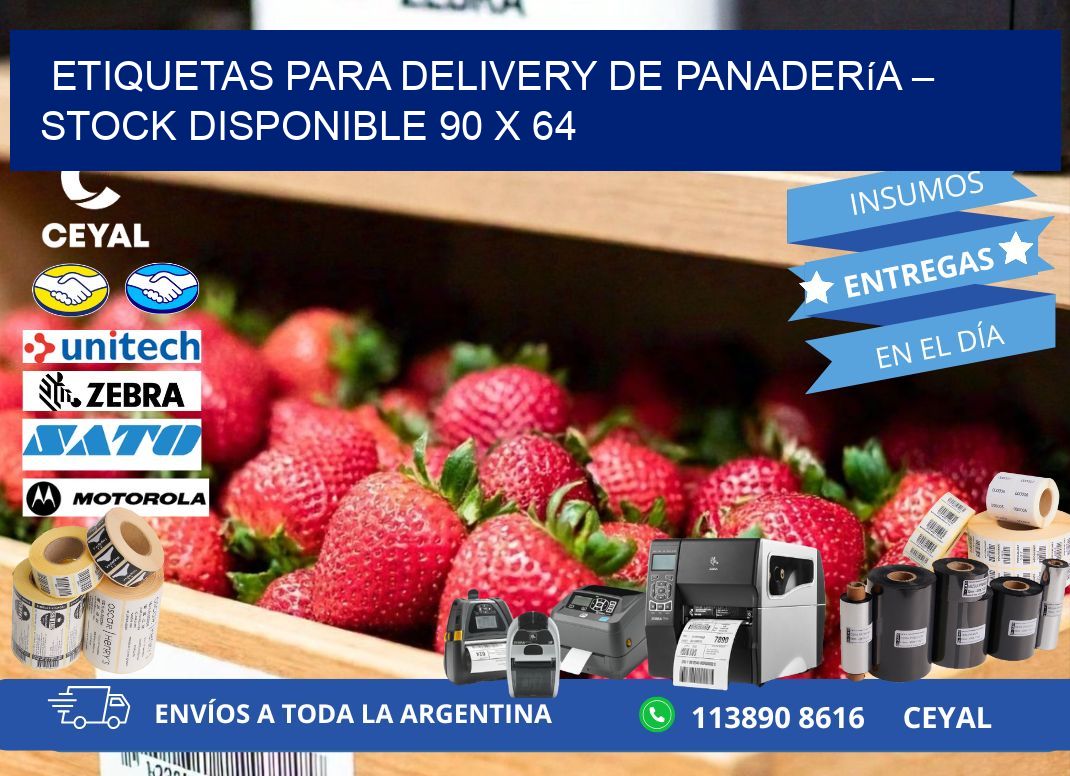 Etiquetas para delivery de panadería – Stock disponible 90 x 64