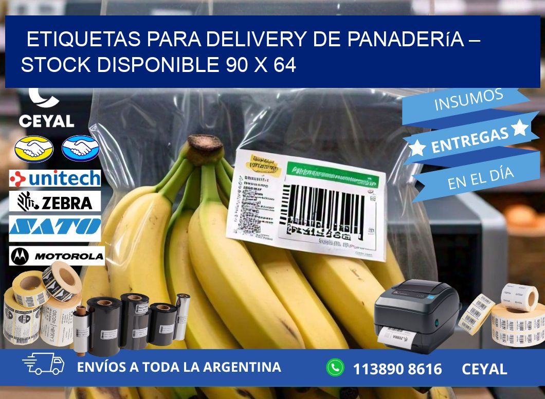 Etiquetas para delivery de panadería – Stock disponible 90 x 64