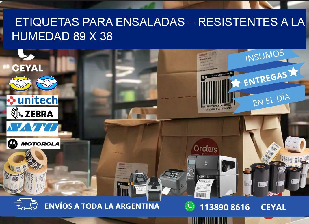 Etiquetas para ensaladas – Resistentes a la humedad 89 x 38