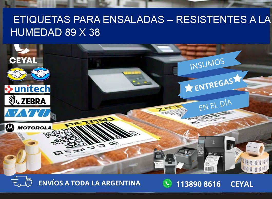 Etiquetas para ensaladas – Resistentes a la humedad 89 x 38