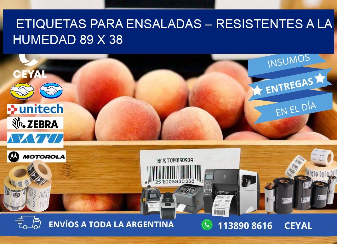 Etiquetas para ensaladas – Resistentes a la humedad 89 x 38