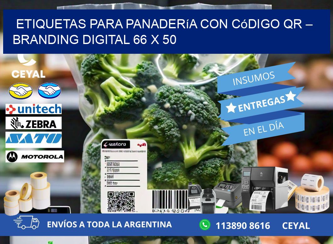 Etiquetas para panadería con código QR – Branding digital 66 x 50