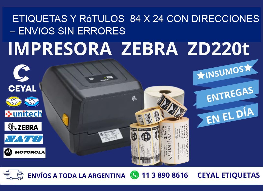 Etiquetas y Rótulos  84 x 24 con Direcciones – Envíos sin Errores