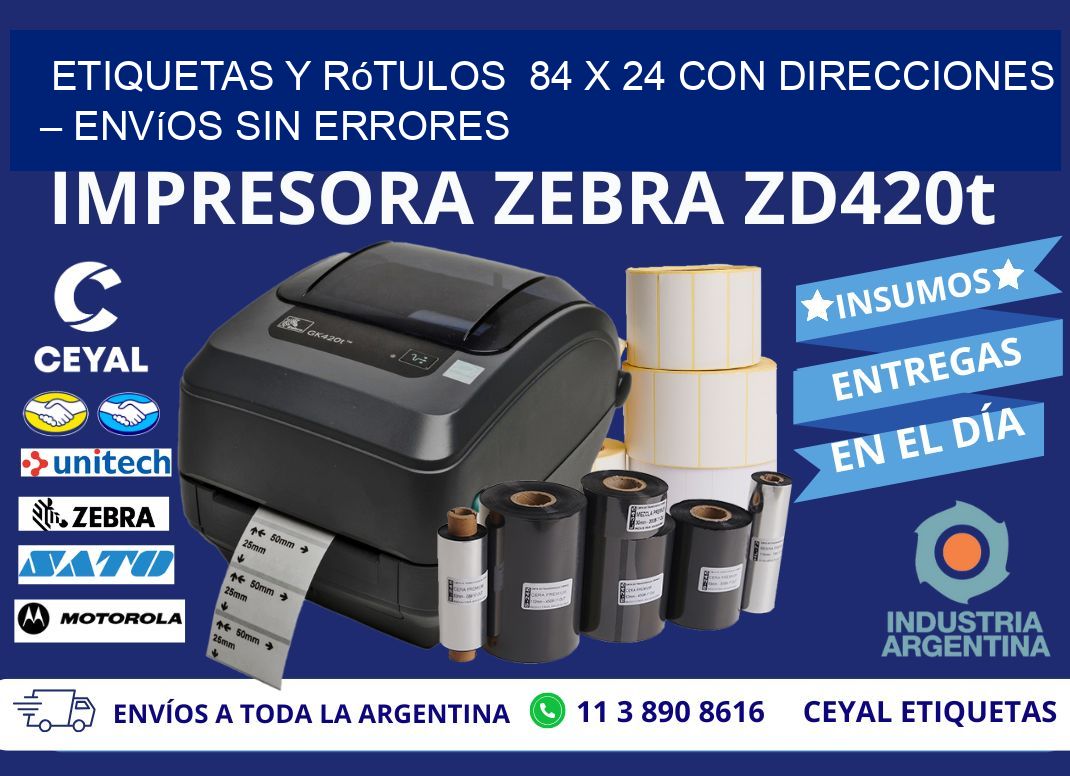 Etiquetas y Rótulos  84 x 24 con Direcciones – Envíos sin Errores