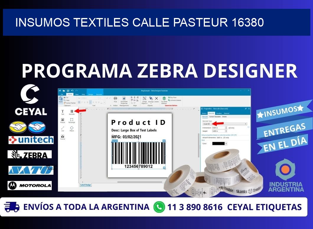 INSUMOS TEXTILES CALLE PASTEUR 16380