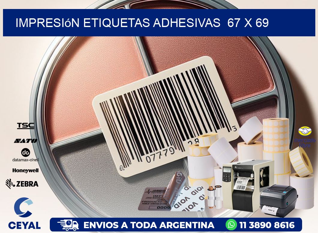 Impresión Etiquetas adhesivas  67 x 69