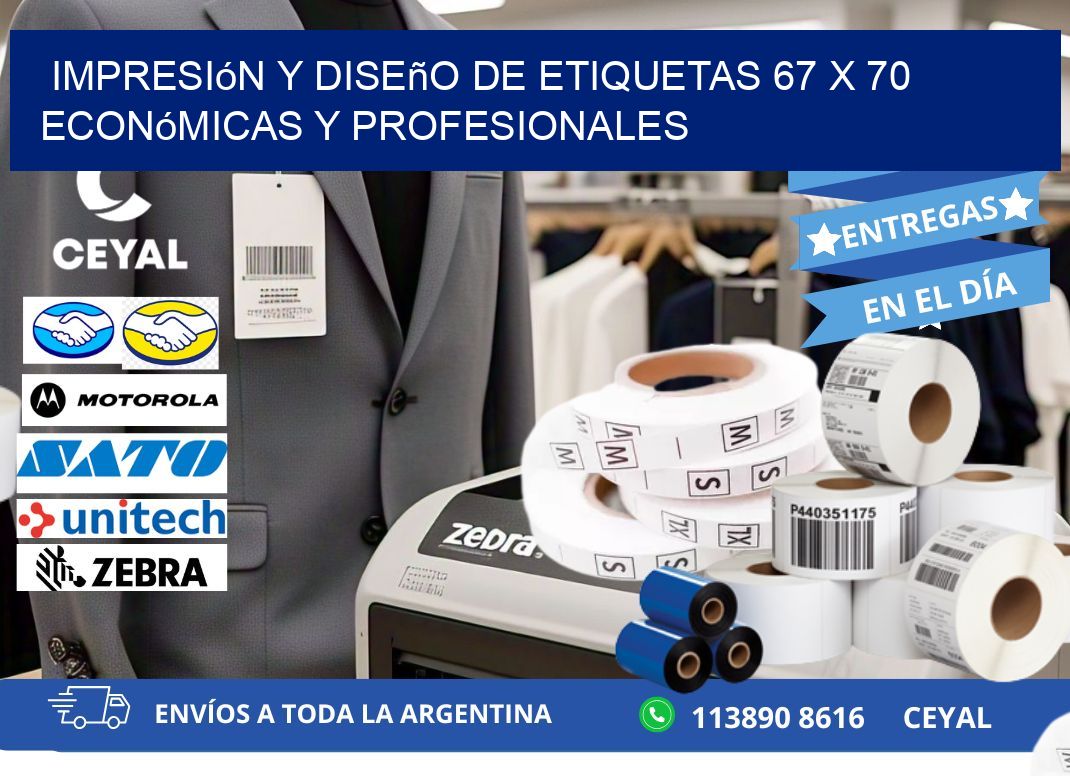 Impresión y Diseño de Etiquetas 67 x 70 Económicas y Profesionales