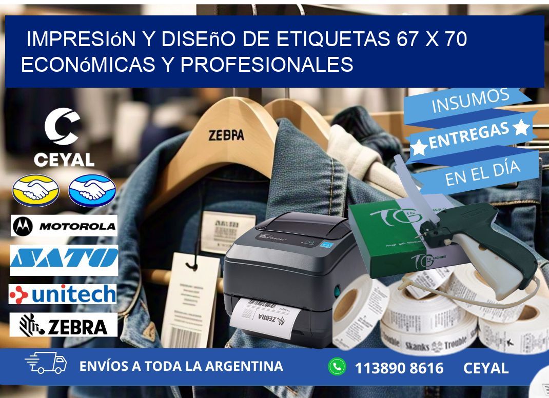 Impresión y Diseño de Etiquetas 67 x 70 Económicas y Profesionales