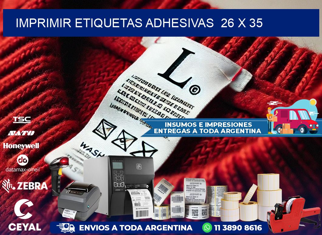 Imprimir Etiquetas adhesivas  26 x 35