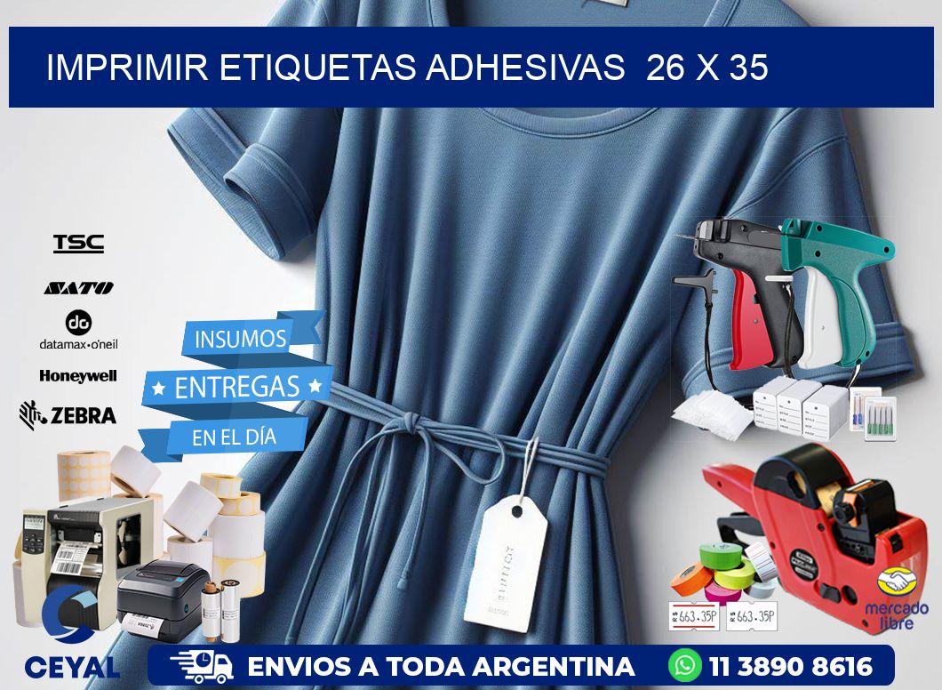 Imprimir Etiquetas adhesivas  26 x 35