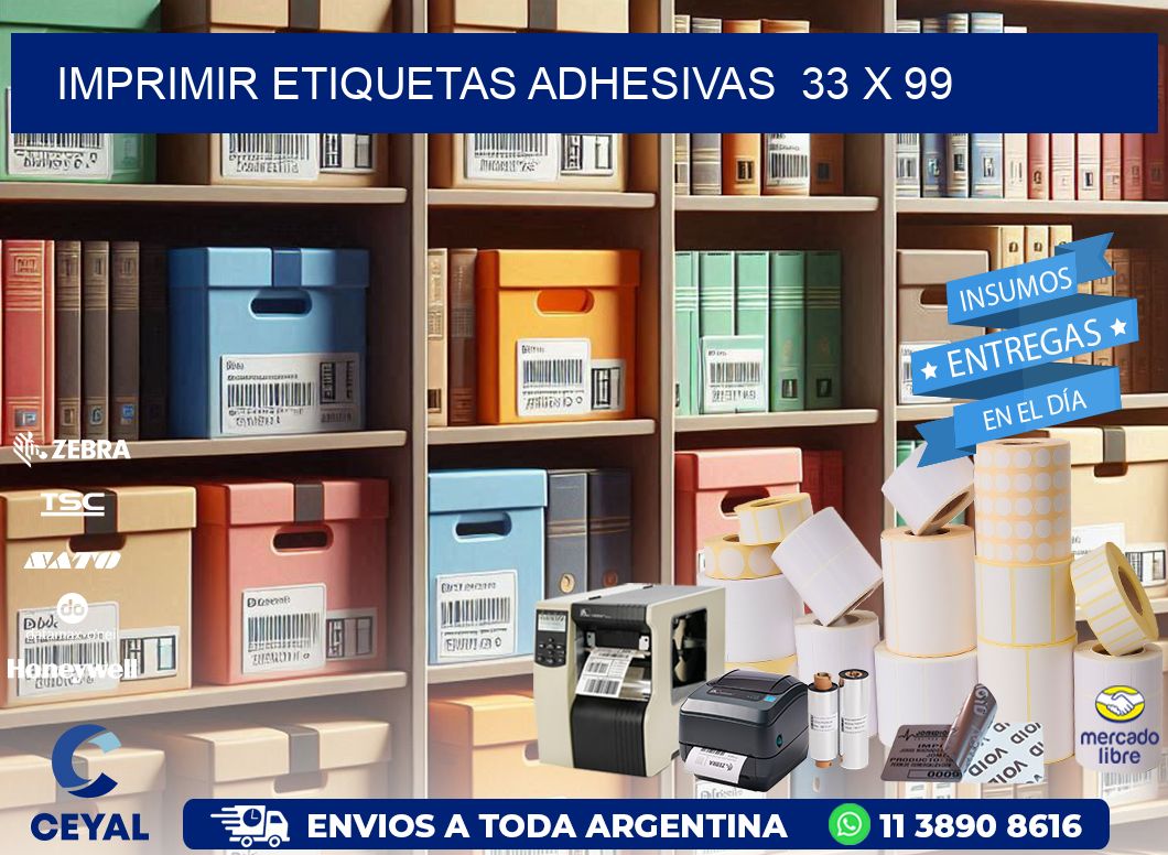 Imprimir Etiquetas adhesivas 33 x 99
