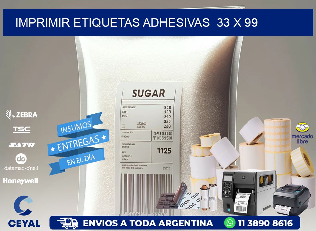 Imprimir Etiquetas adhesivas 33 x 99