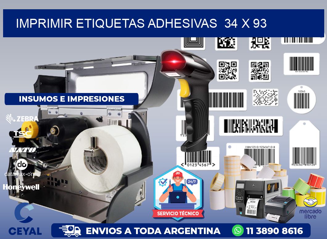 Imprimir Etiquetas adhesivas  34 x 93