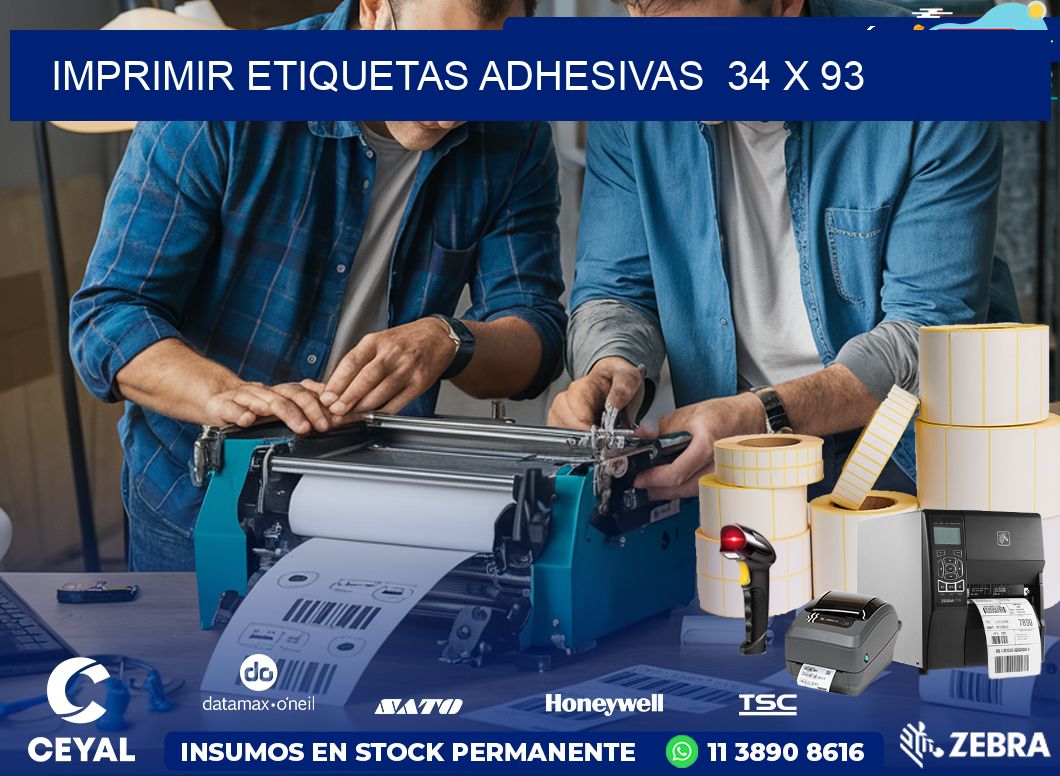 Imprimir Etiquetas adhesivas  34 x 93