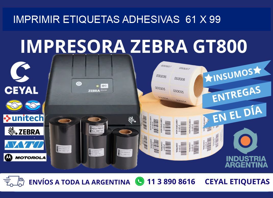 Imprimir Etiquetas adhesivas  61 x 99