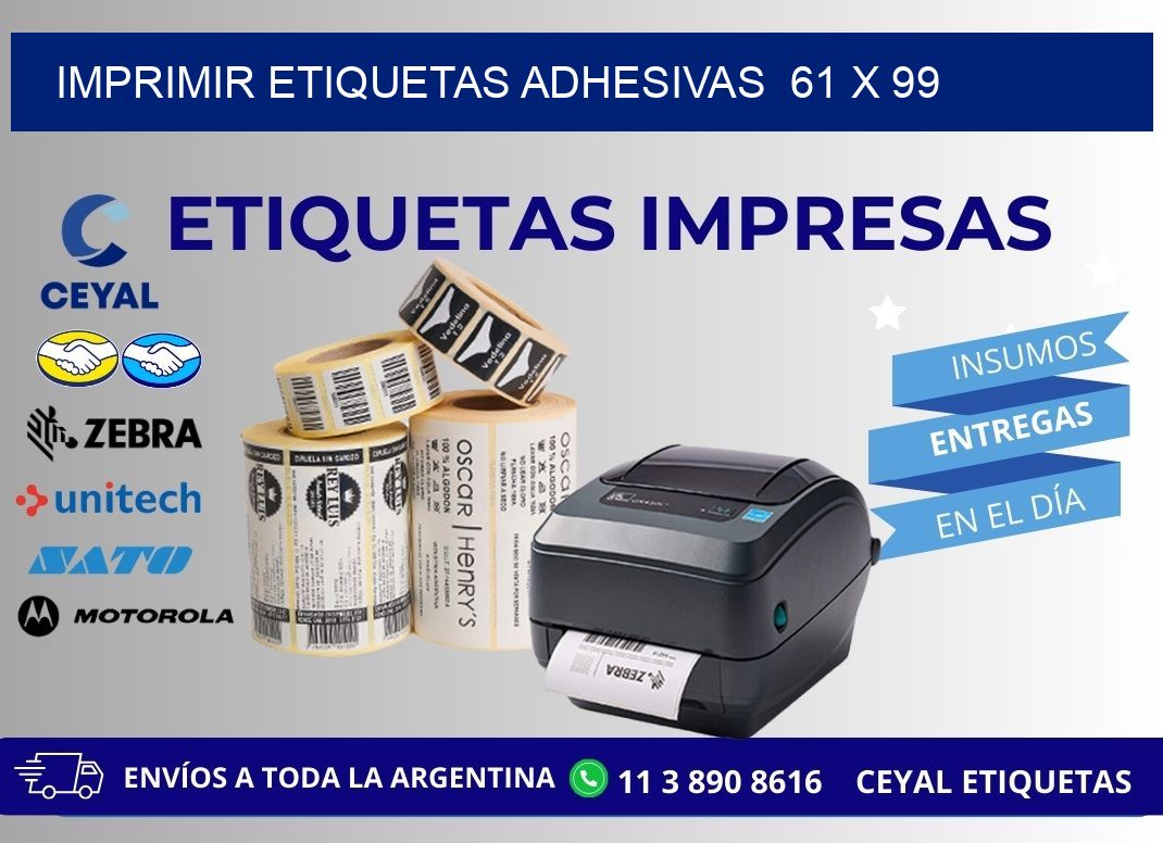 Imprimir Etiquetas adhesivas  61 x 99