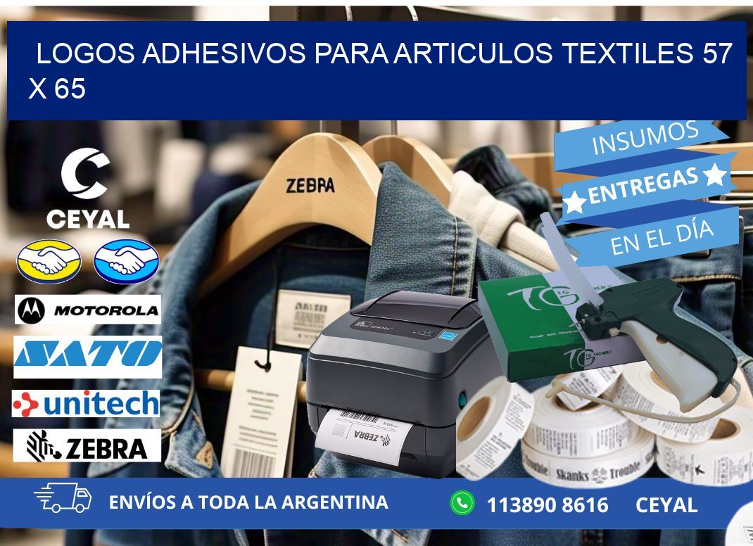 LOGOS ADHESIVOS PARA ARTICULOS TEXTILES 57 x 65