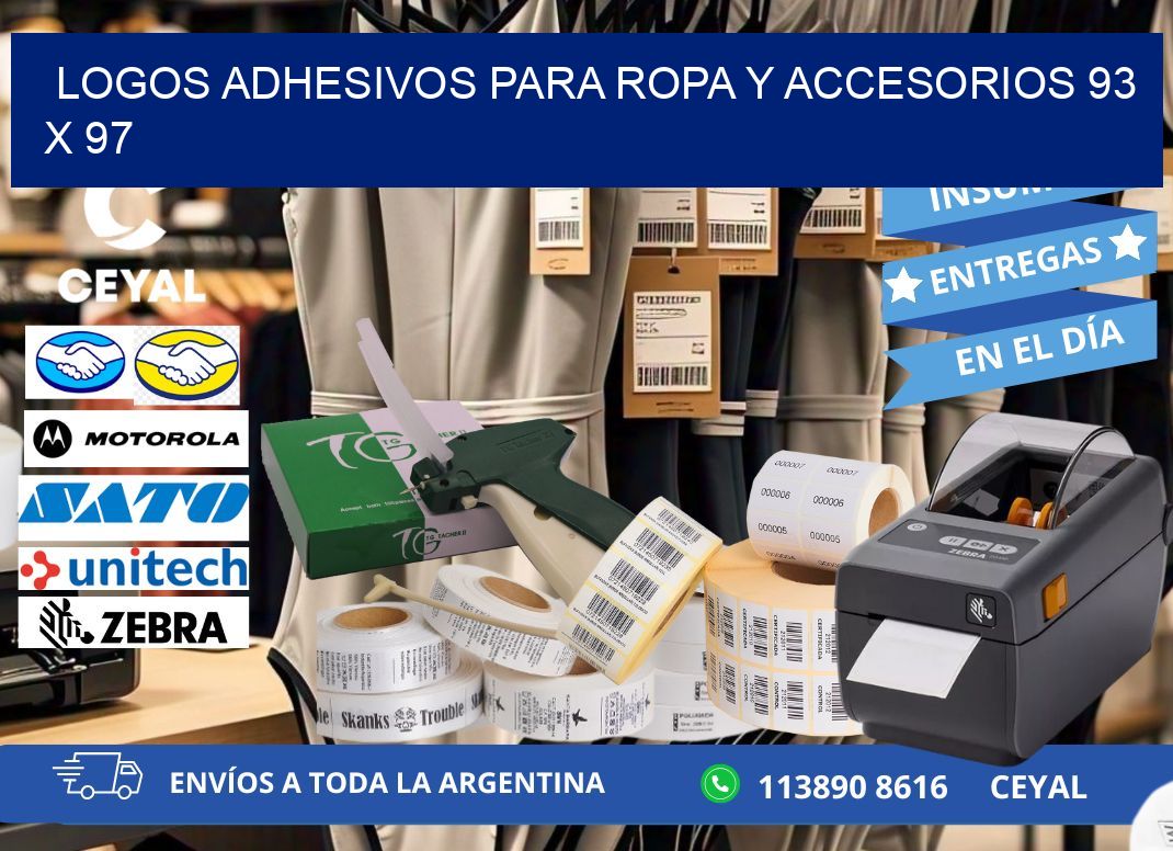 LOGOS ADHESIVOS PARA ROPA Y ACCESORIOS 93 x 97