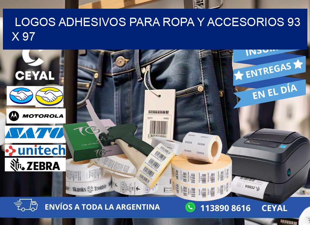 LOGOS ADHESIVOS PARA ROPA Y ACCESORIOS 93 x 97