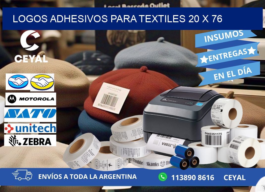 LOGOS ADHESIVOS PARA TEXTILES 20 x 76