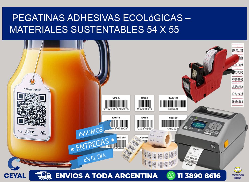 Pegatinas Adhesivas Ecológicas – Materiales Sustentables 54 x 55