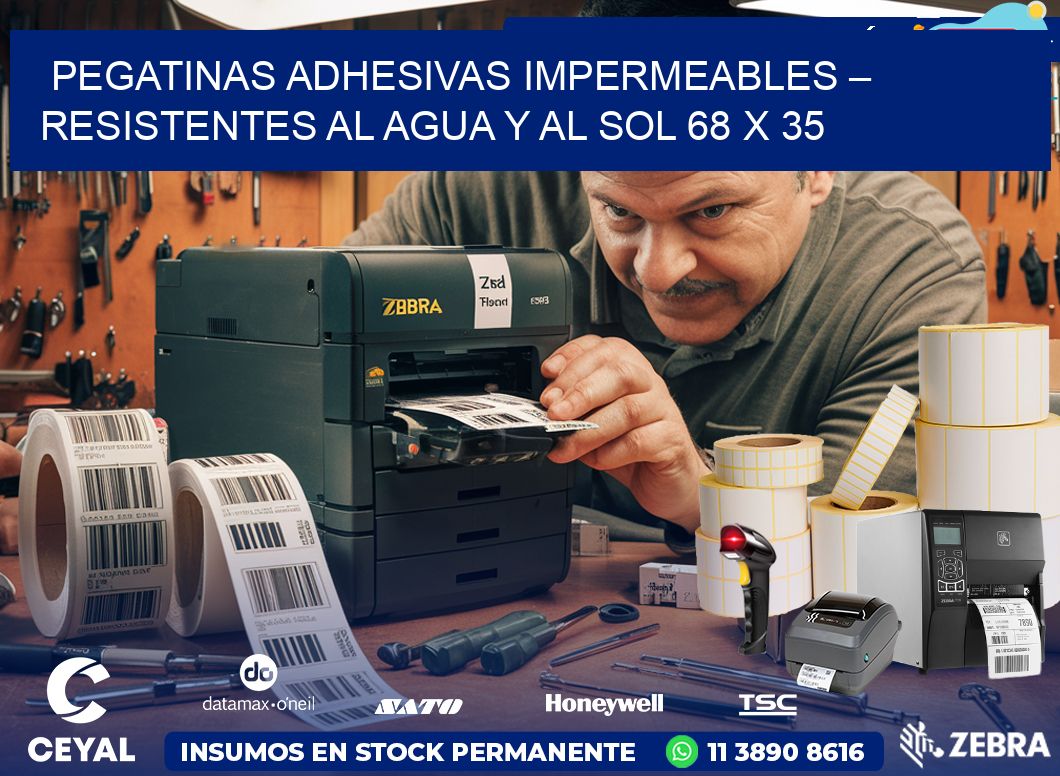 Pegatinas Adhesivas Impermeables – Resistentes al Agua y al Sol 68 x 35