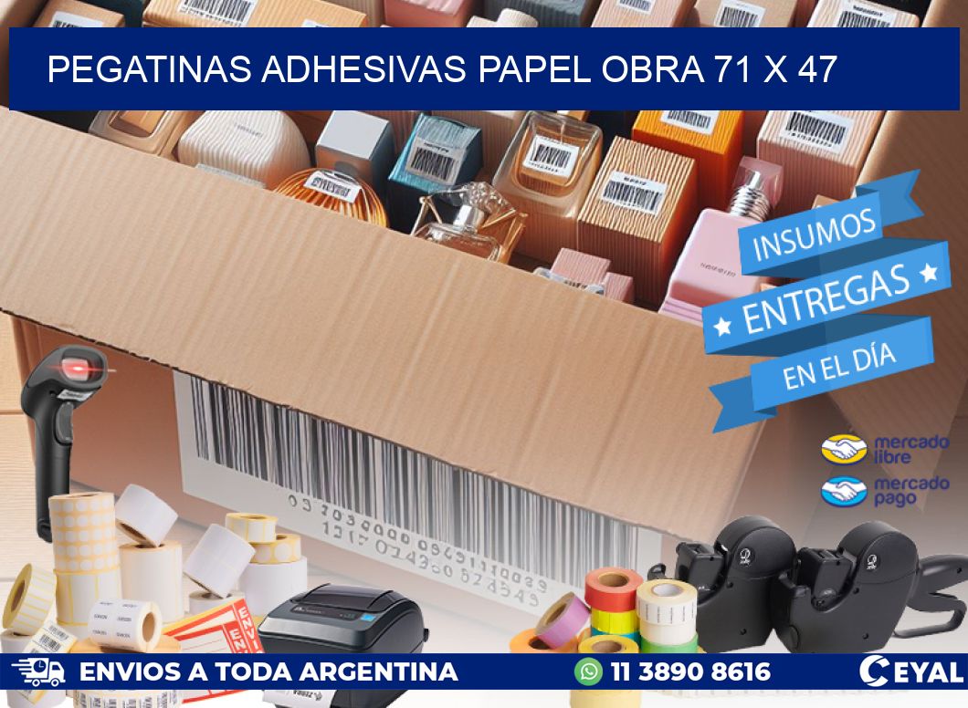 Pegatinas Adhesivas papel Obra 71 x 47