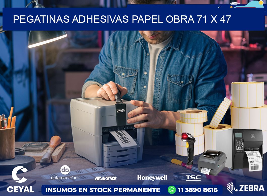 Pegatinas Adhesivas papel Obra 71 x 47