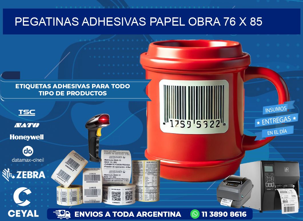 Pegatinas Adhesivas papel Obra 76 x 85