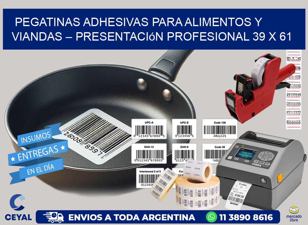 Pegatinas Adhesivas para Alimentos y Viandas – Presentación Profesional 39 x 61