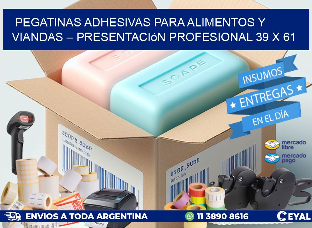 Pegatinas Adhesivas para Alimentos y Viandas – Presentación Profesional 39 x 61