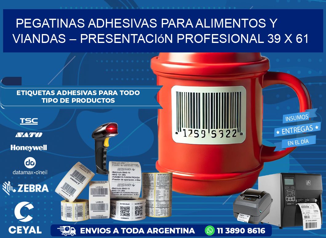 Pegatinas Adhesivas para Alimentos y Viandas – Presentación Profesional 39 x 61