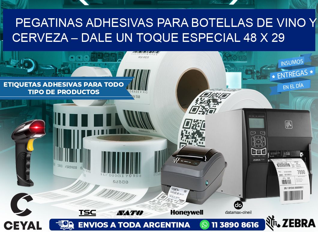 Pegatinas Adhesivas para Botellas de Vino y Cerveza – Dale un Toque Especial 48 x 29