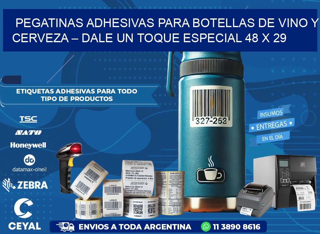 Pegatinas Adhesivas para Botellas de Vino y Cerveza – Dale un Toque Especial 48 x 29