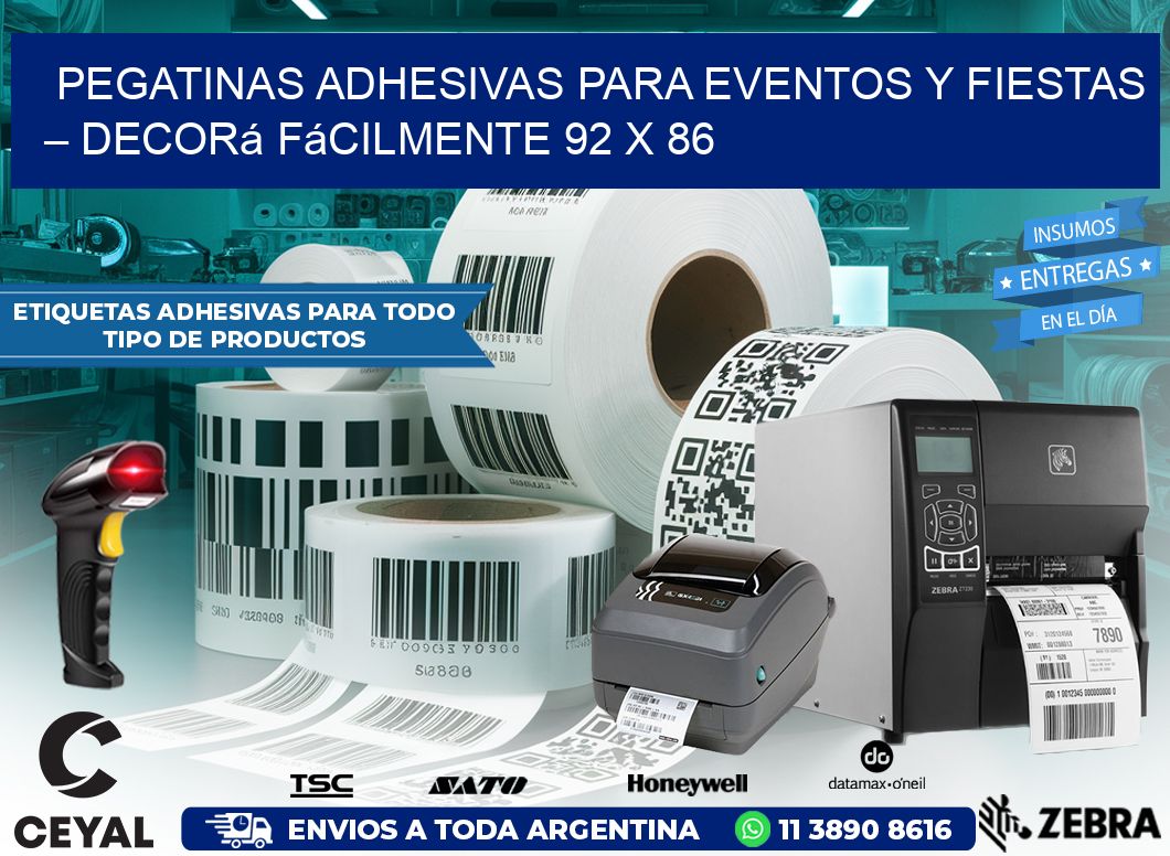 Pegatinas Adhesivas para Eventos y Fiestas – Decorá Fácilmente 92 x 86