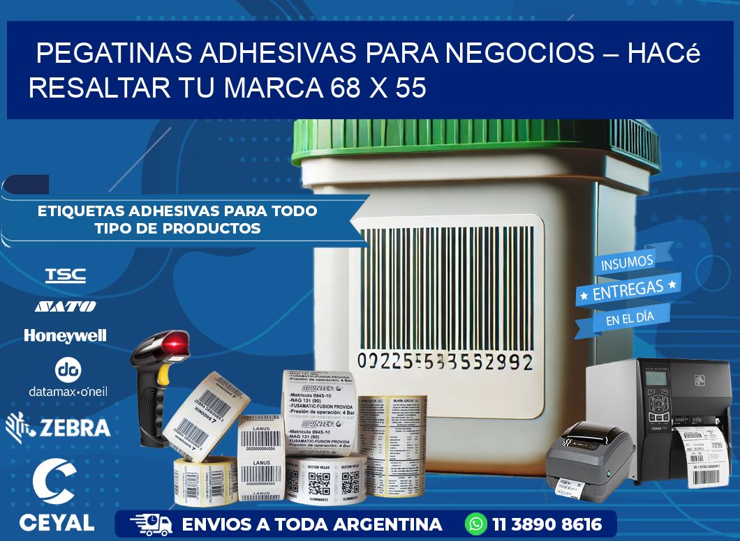 Pegatinas Adhesivas para Negocios – Hacé Resaltar Tu Marca 68 x 55