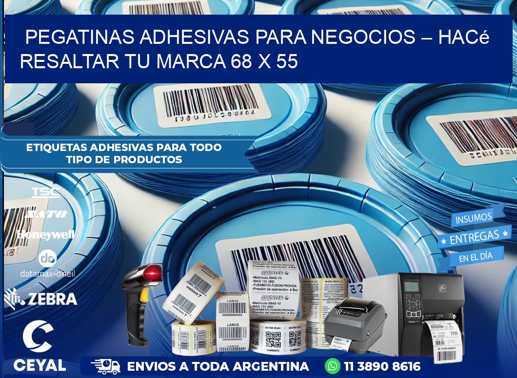 Pegatinas Adhesivas para Negocios – Hacé Resaltar Tu Marca 68 x 55