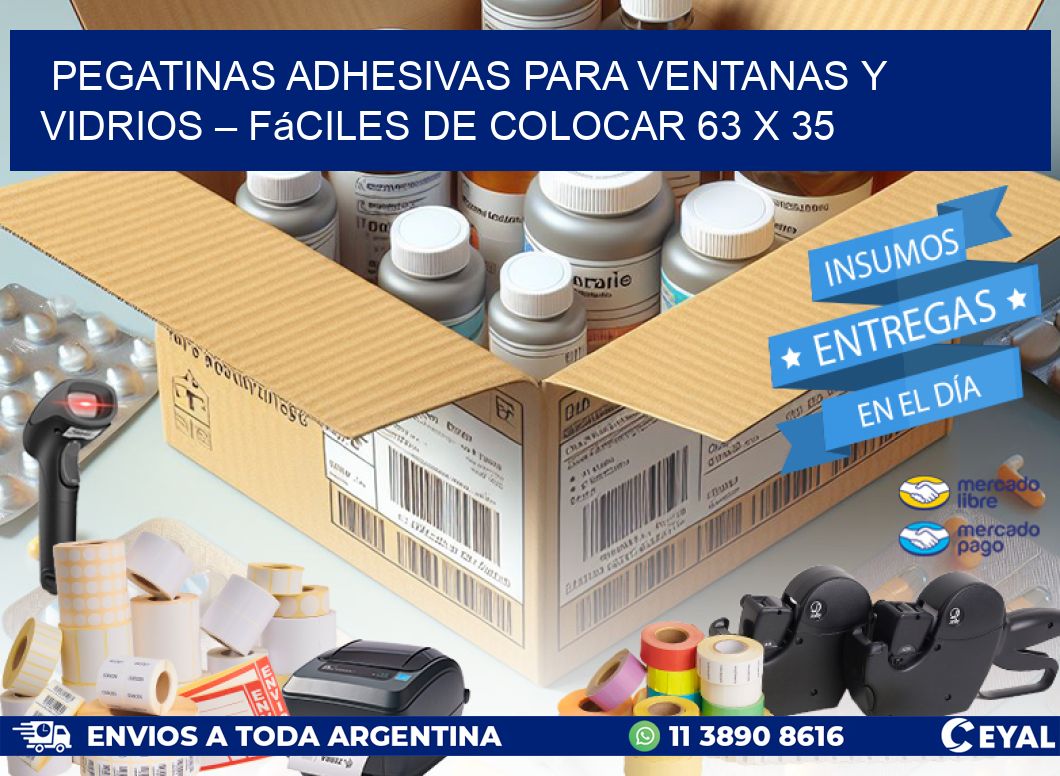 Pegatinas Adhesivas para Ventanas y Vidrios – Fáciles de Colocar 63 x 35