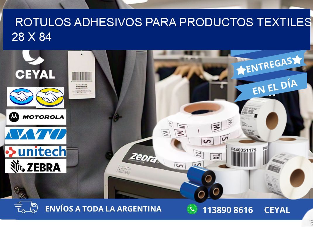 ROTULOS ADHESIVOS PARA PRODUCTOS TEXTILES 28 x 84