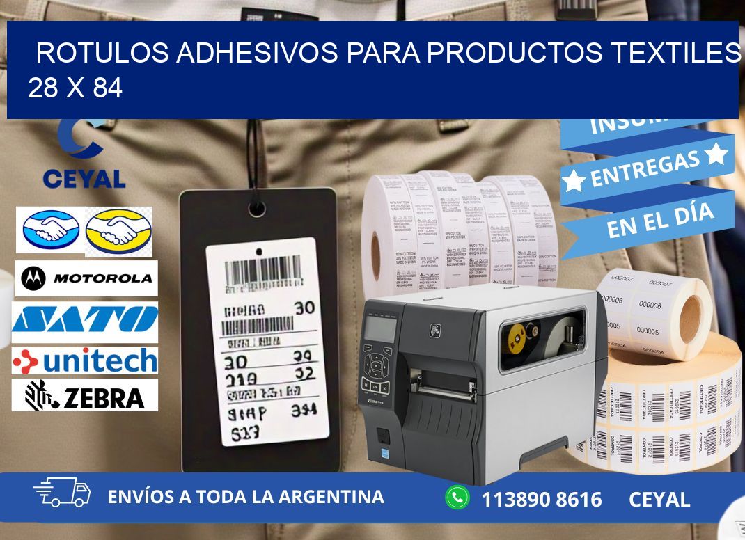 ROTULOS ADHESIVOS PARA PRODUCTOS TEXTILES 28 x 84