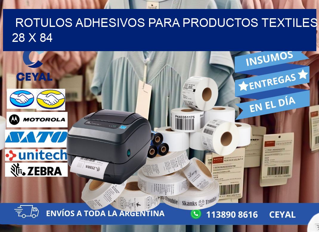 ROTULOS ADHESIVOS PARA PRODUCTOS TEXTILES 28 x 84
