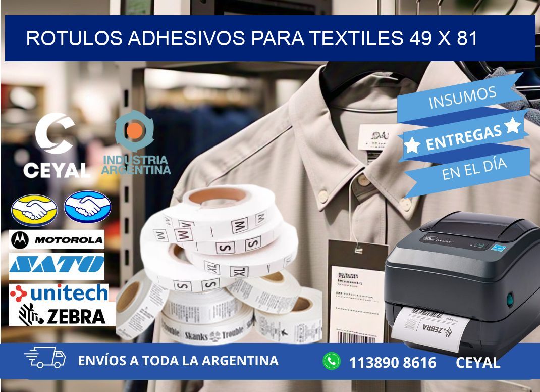 ROTULOS ADHESIVOS PARA TEXTILES 49 x 81