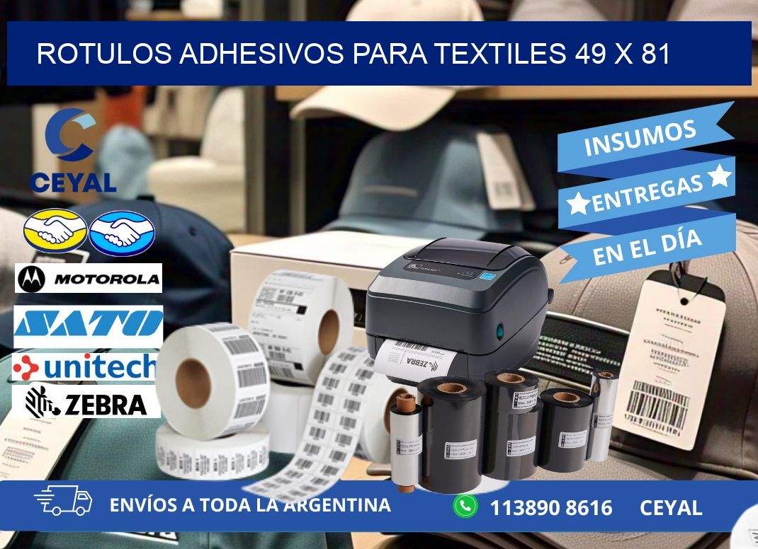 ROTULOS ADHESIVOS PARA TEXTILES 49 x 81