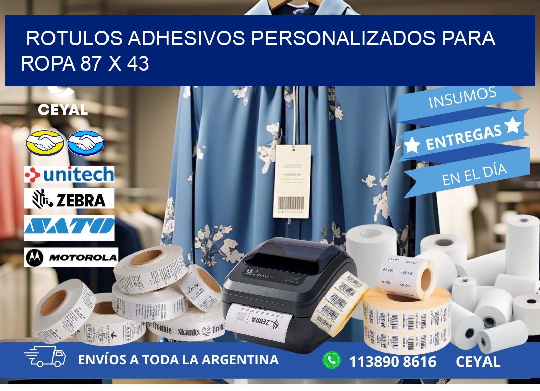 ROTULOS ADHESIVOS PERSONALIZADOS PARA ROPA 87 x 43