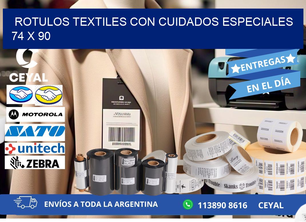 ROTULOS TEXTILES CON CUIDADOS ESPECIALES 74 x 90