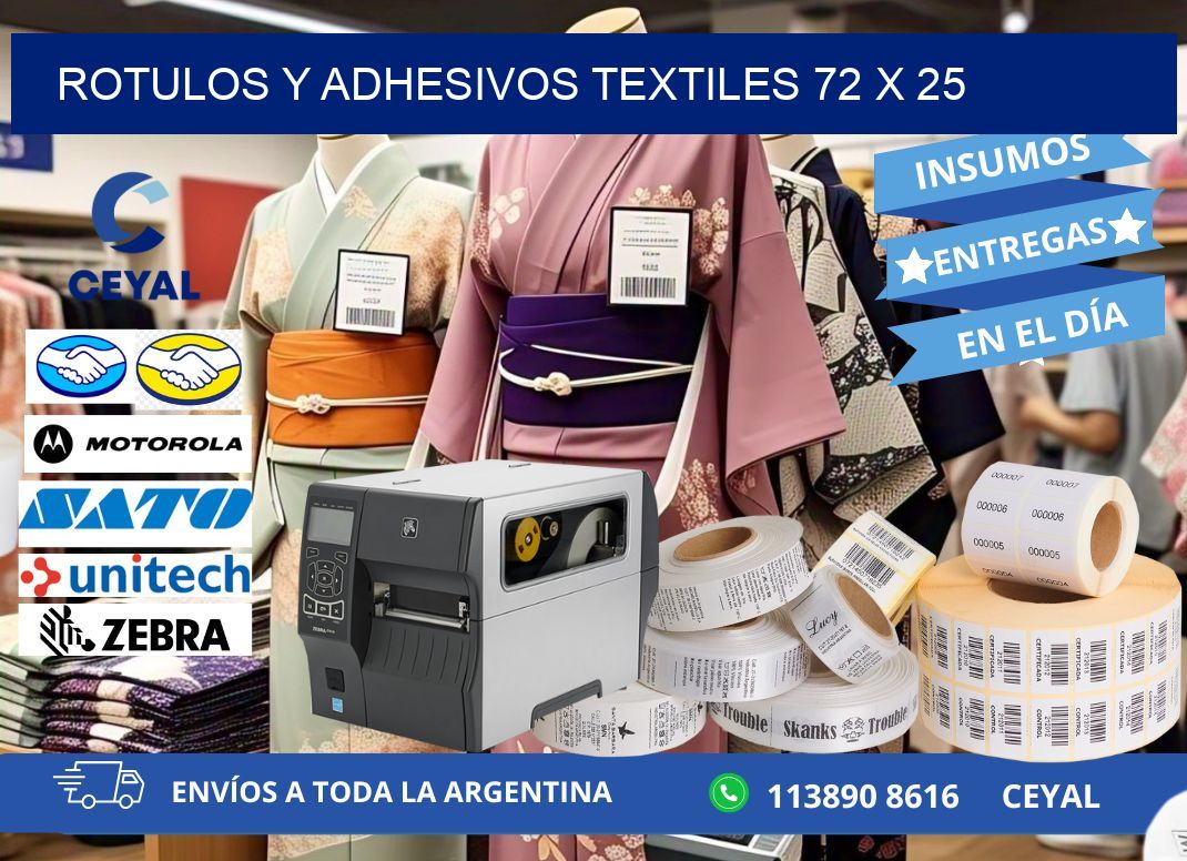 ROTULOS Y ADHESIVOS TEXTILES 72 x 25