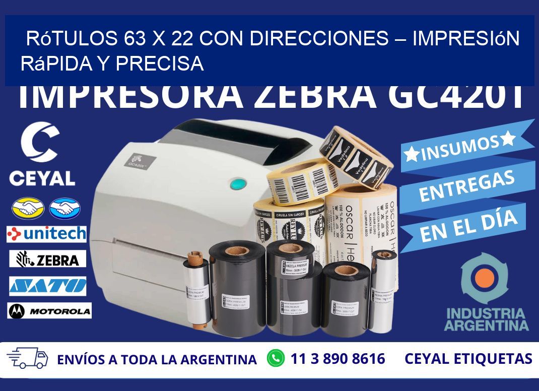 Rótulos 63 x 22 con Direcciones – Impresión Rápida y Precisa