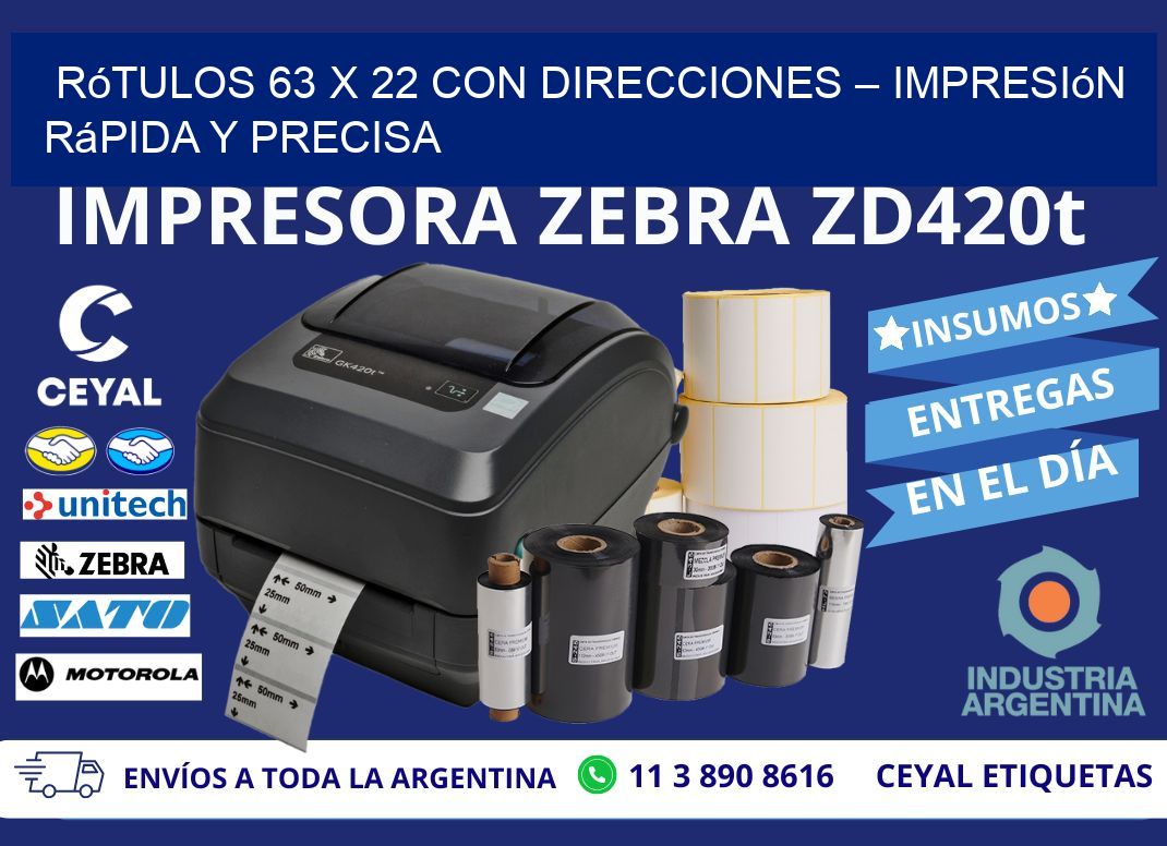 Rótulos 63 x 22 con Direcciones – Impresión Rápida y Precisa